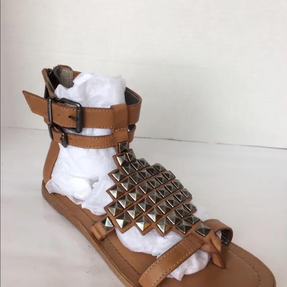 New Circus Sam Edelman Macy Gladiator Metal Antique Studs Leather Women Sandal 6 - Picture 7 of 9